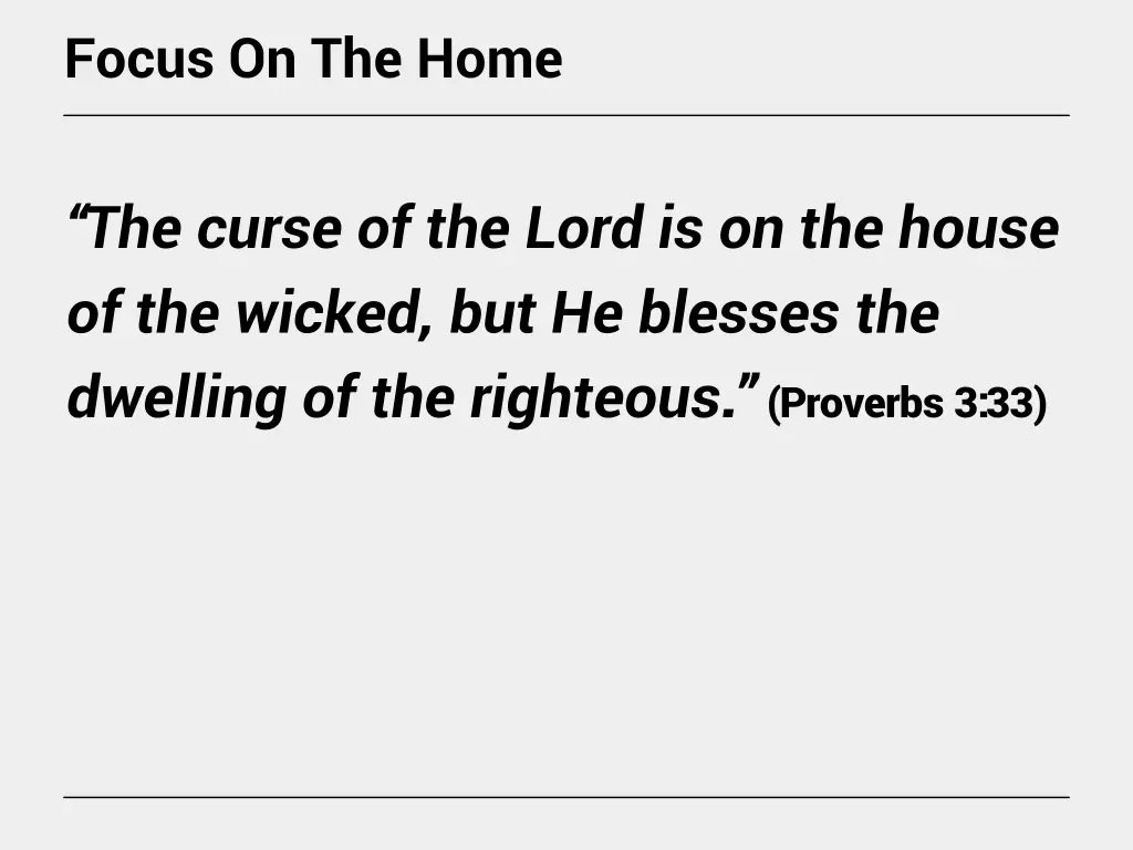 focus on the home