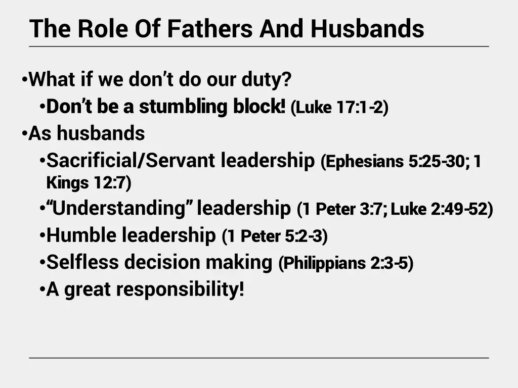 the role of fathers and husbands