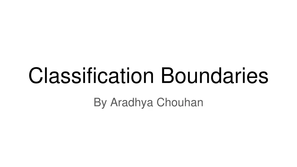 classification boundaries