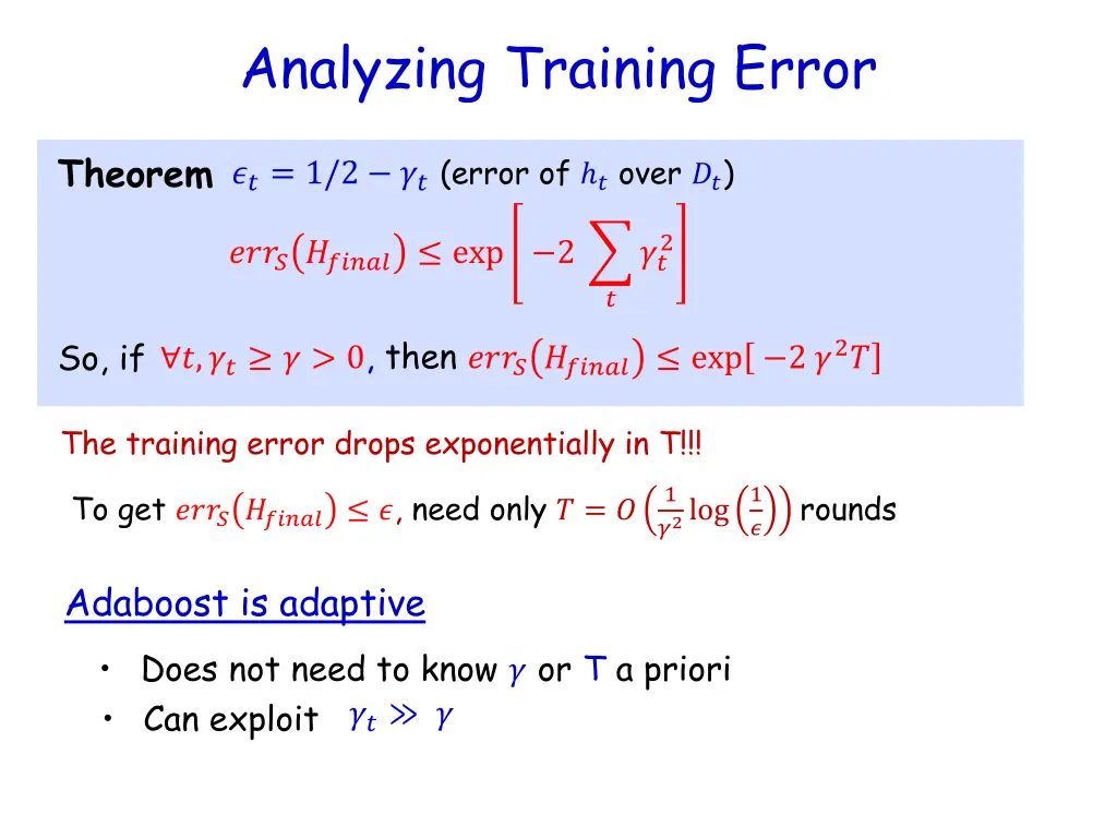 analyzing training error