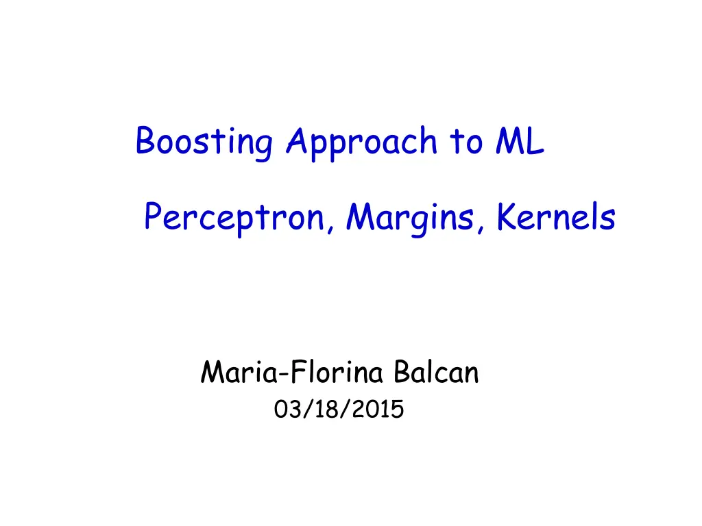boosting approach to ml