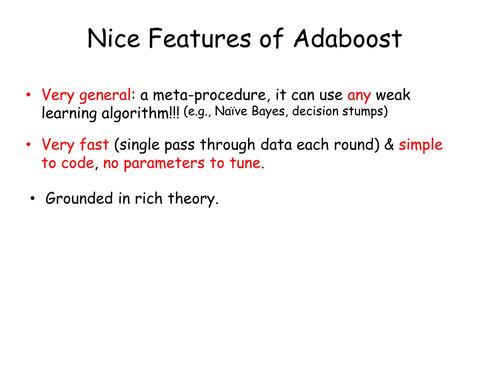 nice features of adaboost