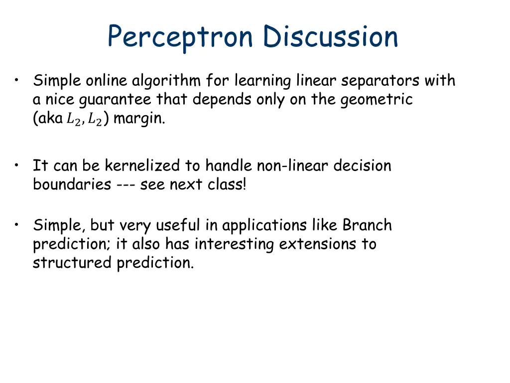 perceptron discussion