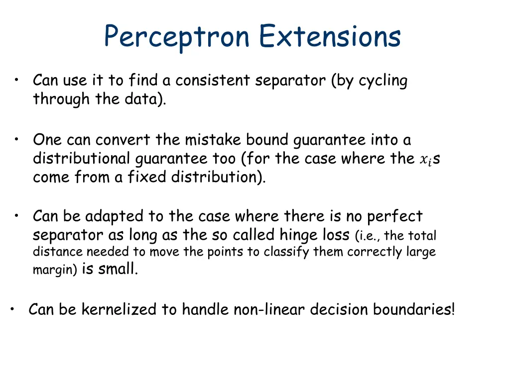 perceptron extensions