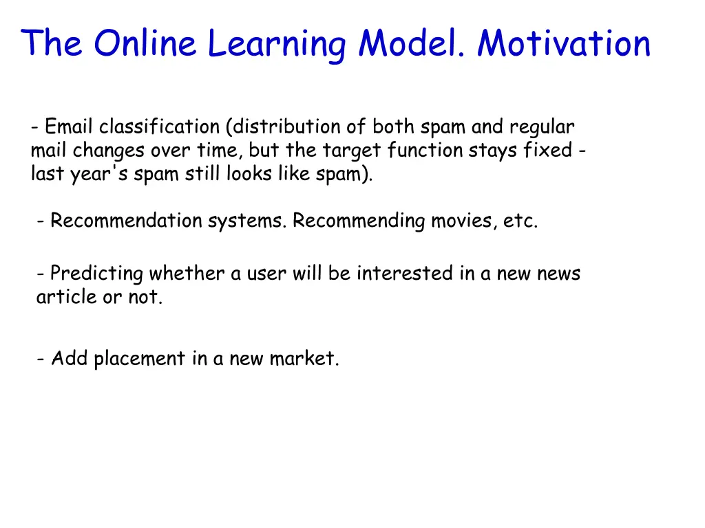 the online learning model motivation