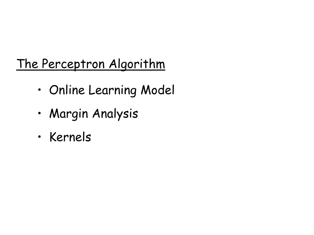 the perceptron algorithm