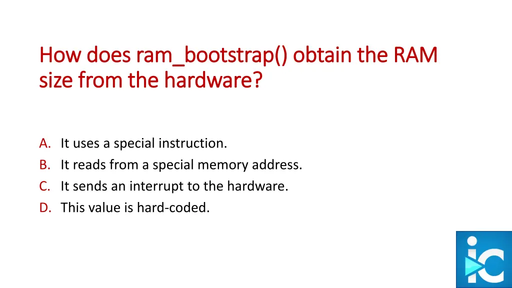 how does how does ram bootstrap ram bootstrap