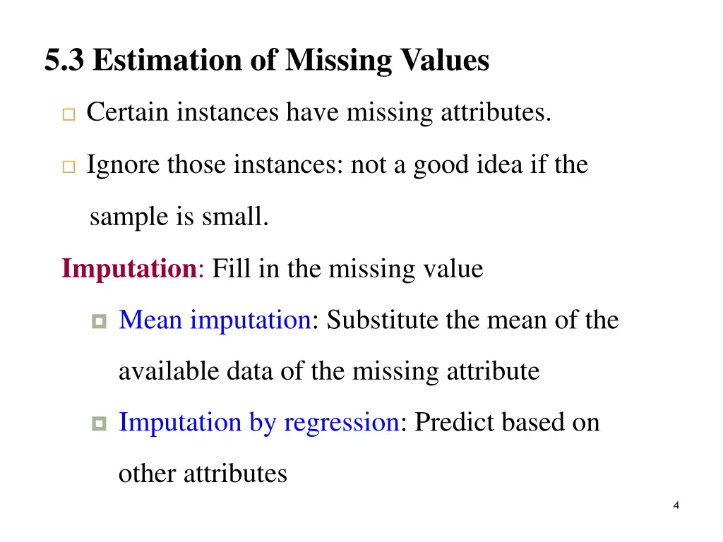 5 3 estimation of missing values