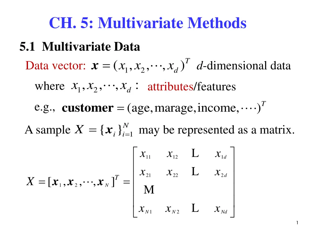 ch 5 multivariate methods