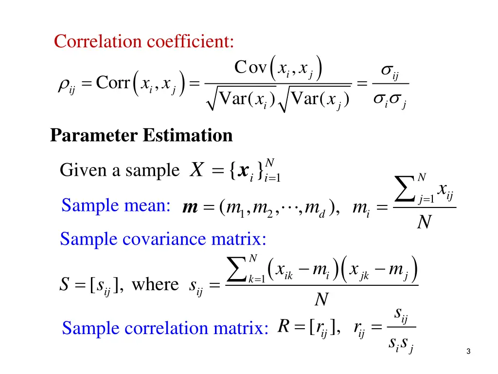 correlation coefficient