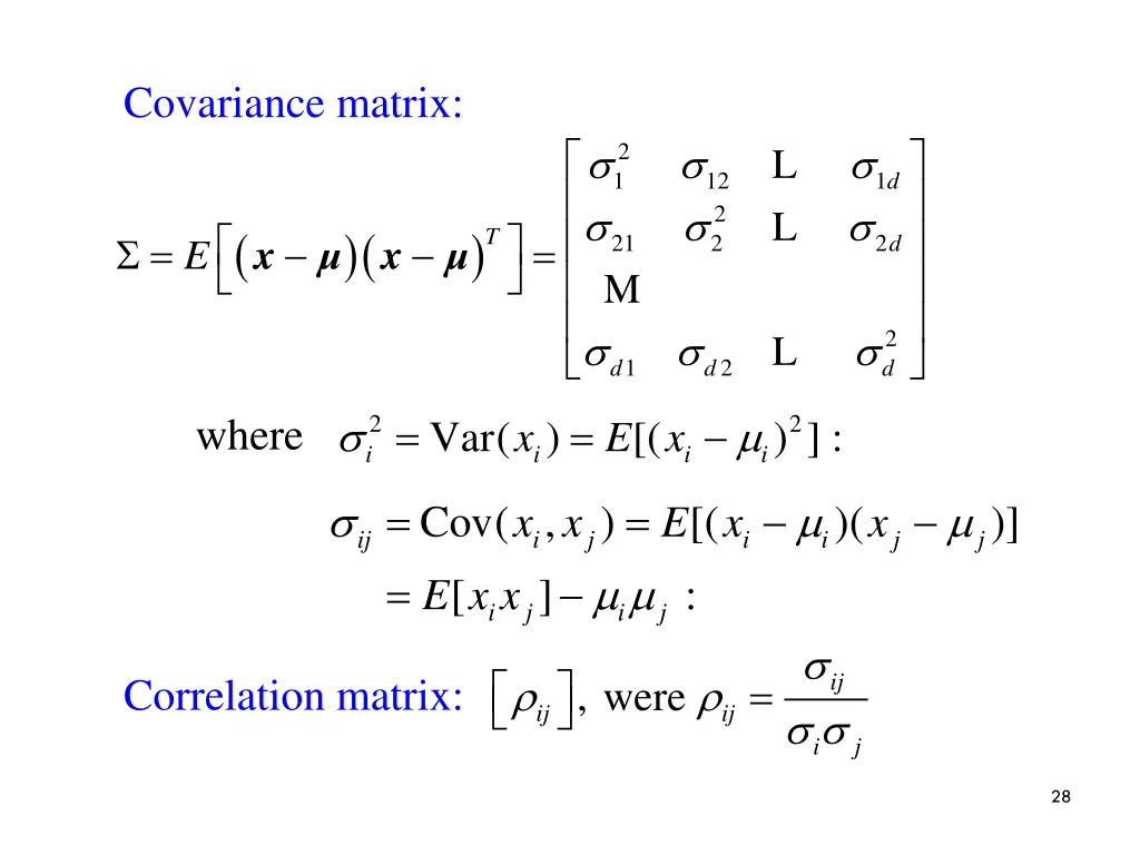 covariance matrix