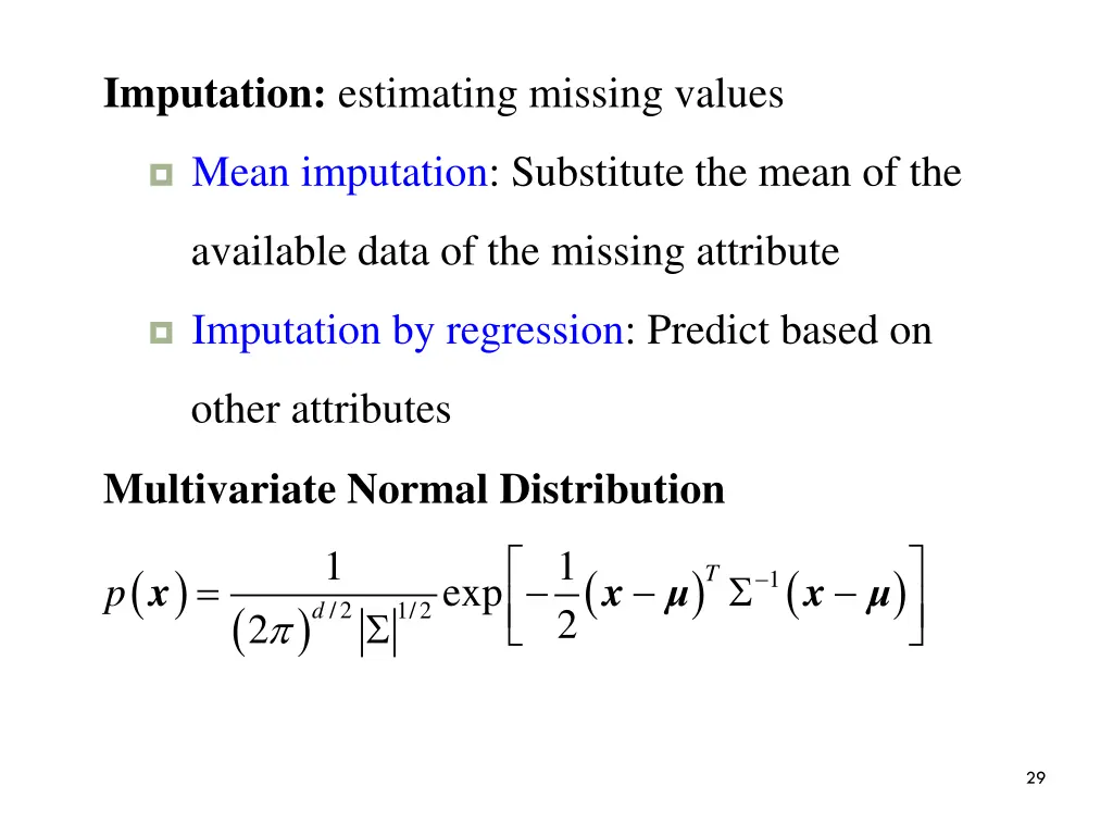 imputation estimating missing values