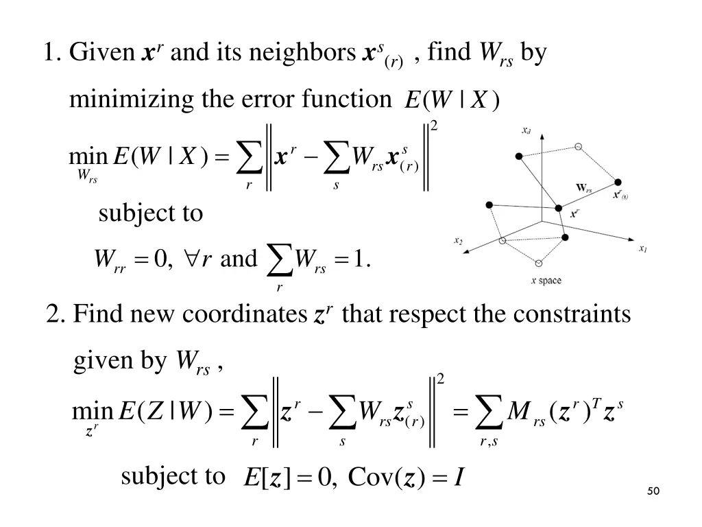 1 given x r and its neighbors x s r minimizing