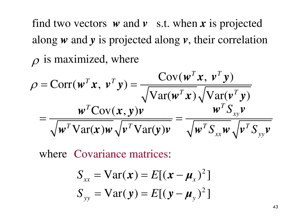 find two vectors w and v s t when x is projected