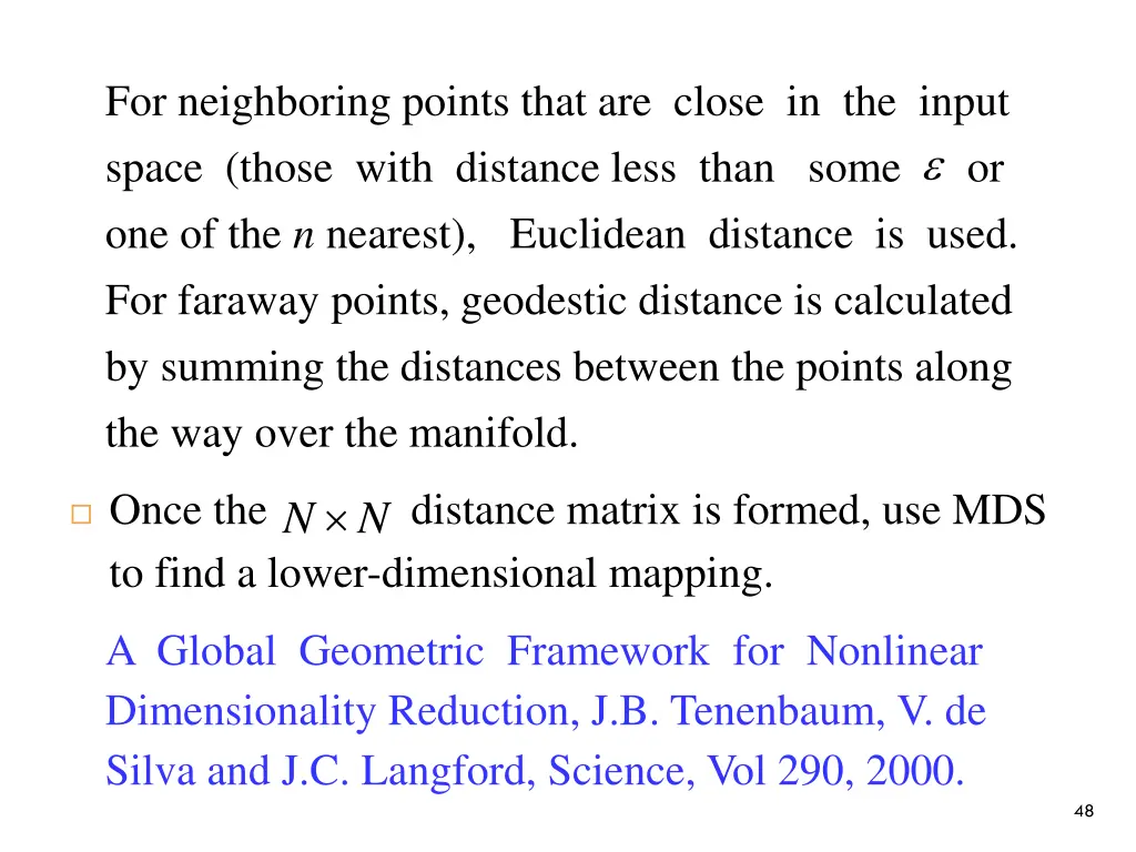 for neighboring points that are close