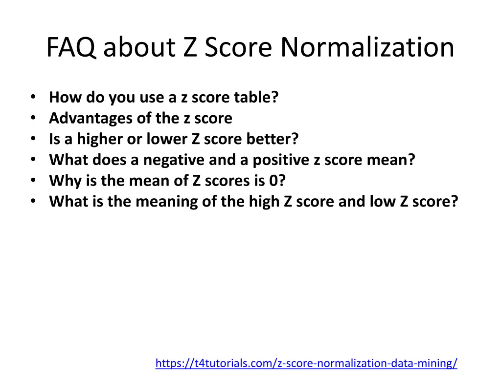 faq about z score normalization