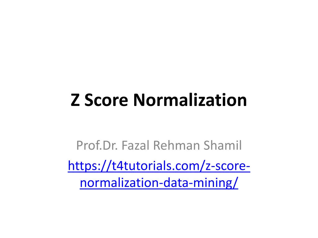 z score normalization