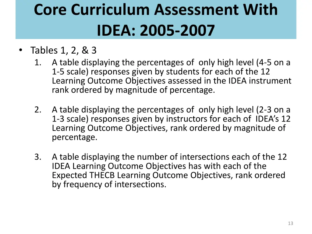 core curriculum assessment with idea 2005 2007
