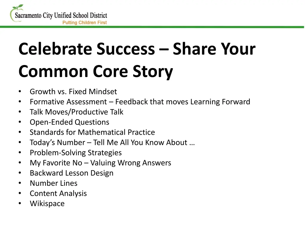 celebrate success share your common core story
