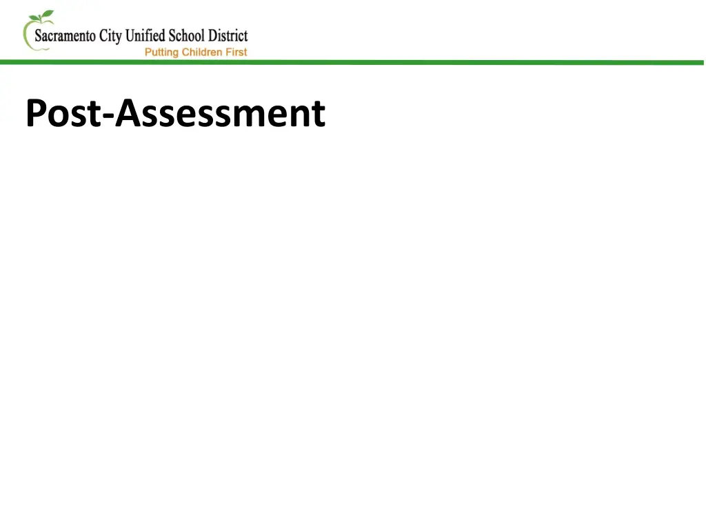 post assessment