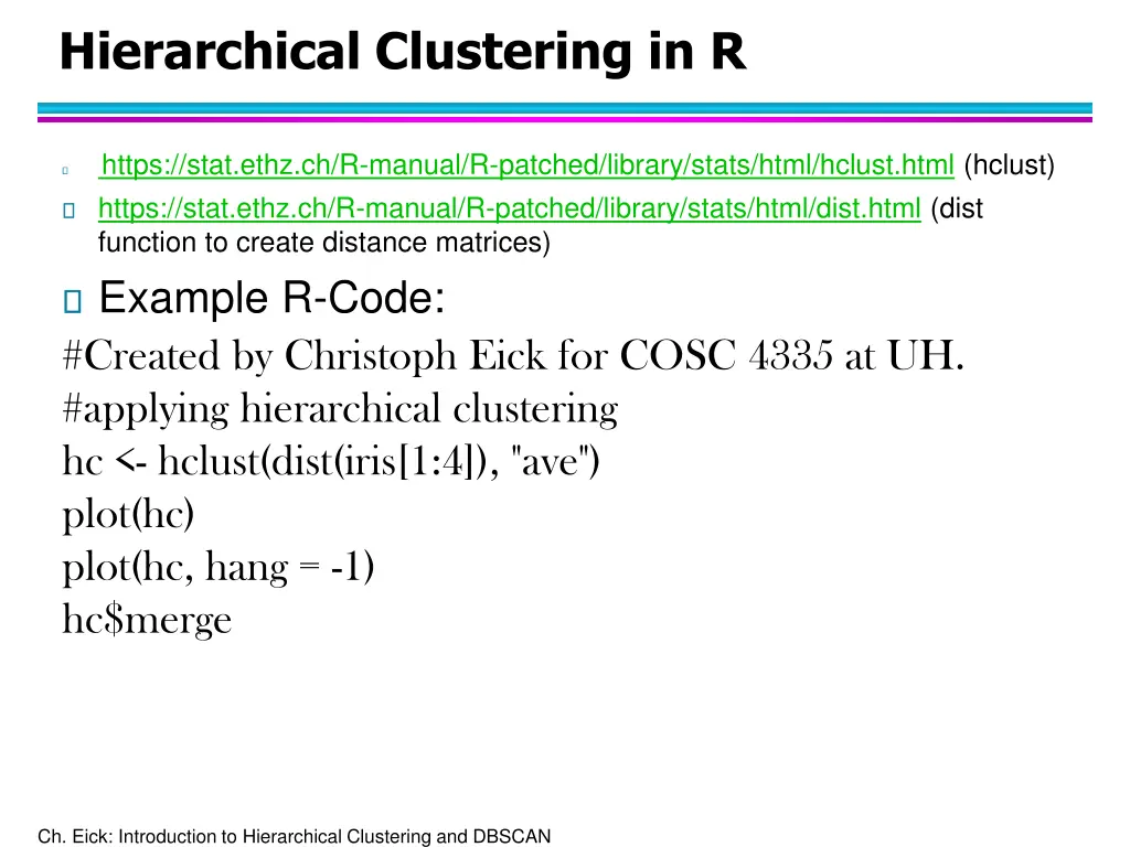 hierarchical clustering in r