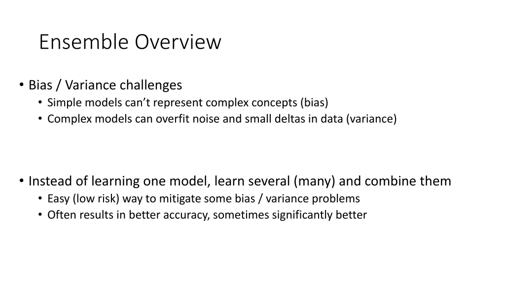 ensemble overview