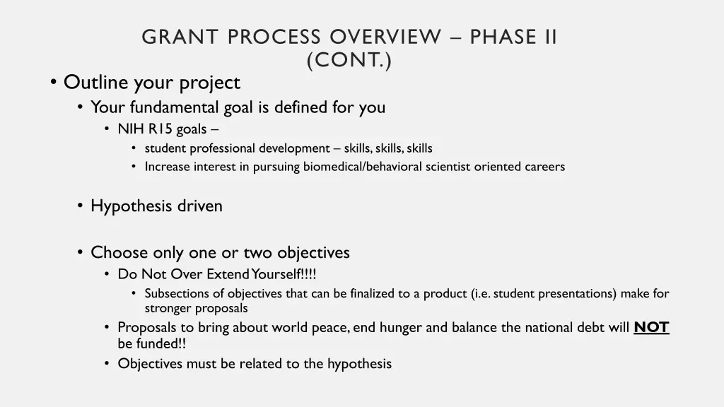 grant process overview phase ii cont