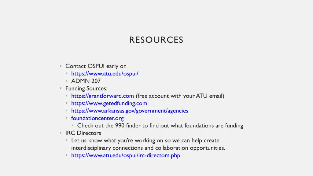 resources