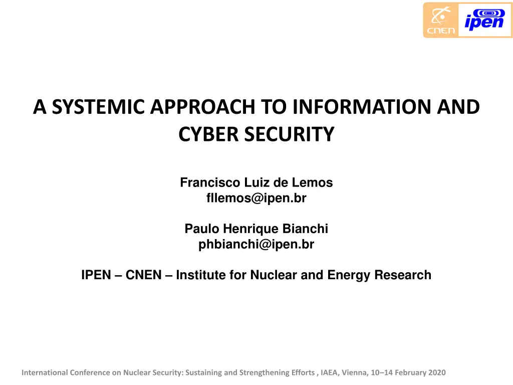 a systemic approach to information and cyber