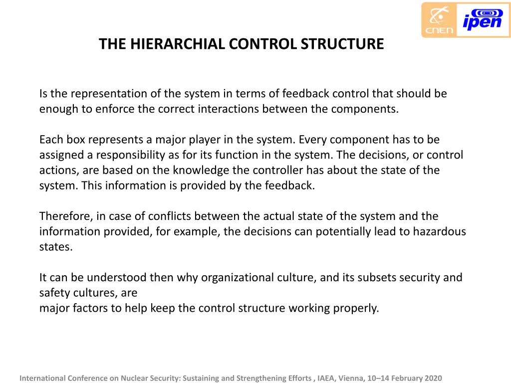 the hierarchial control structure