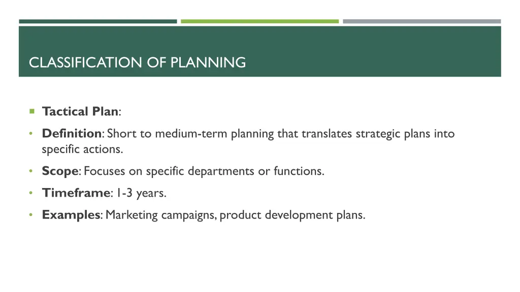 classification of planning 1