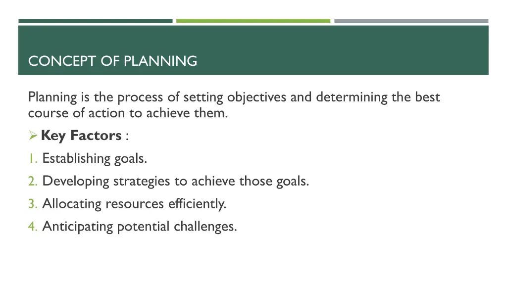 concept of planning