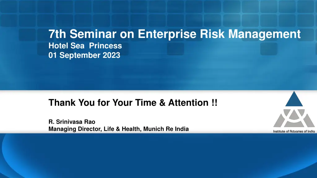 7th seminar on enterprise risk management hotel 1
