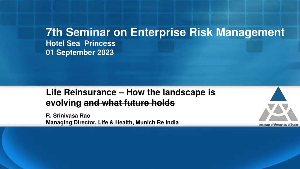 7th seminar on enterprise risk management hotel