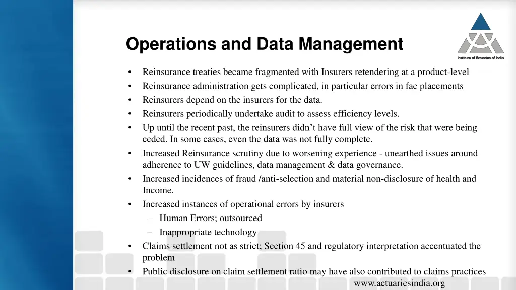 operations and data management