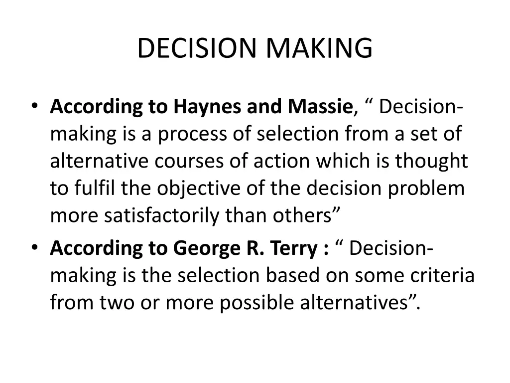 decision making