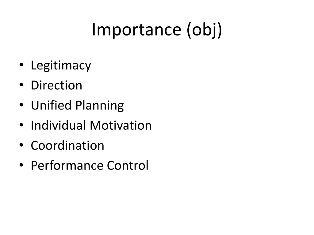 importance obj