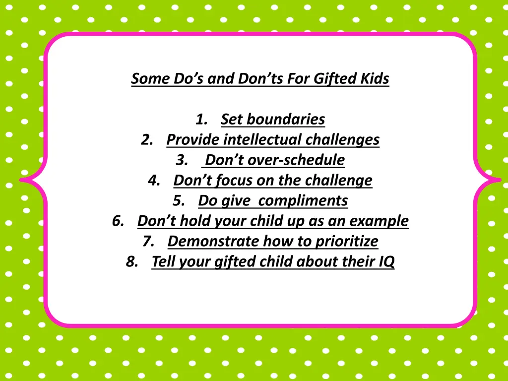 some do s and don ts for gifted kids