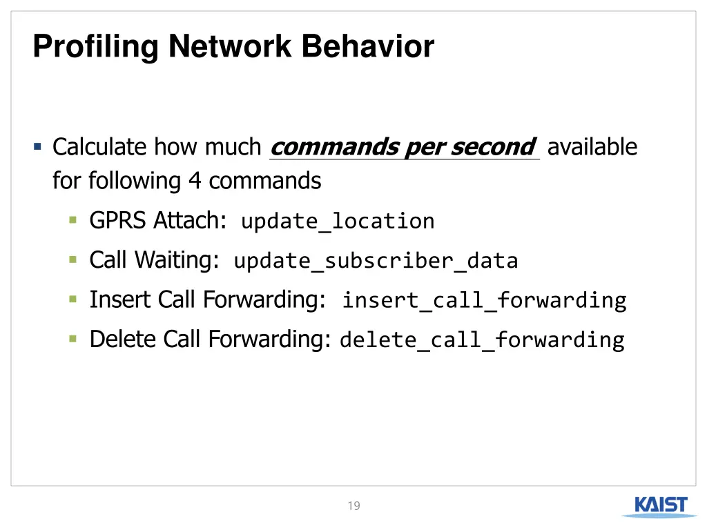 profiling network behavior 1