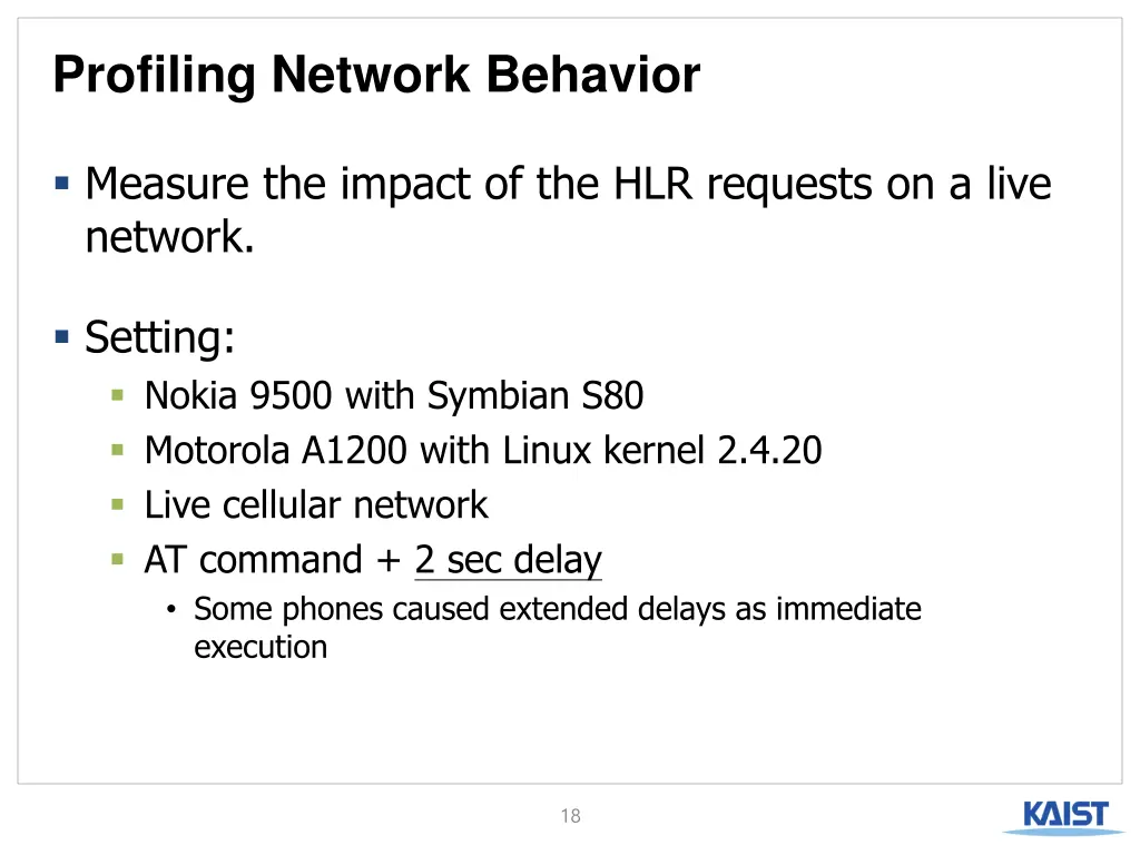 profiling network behavior
