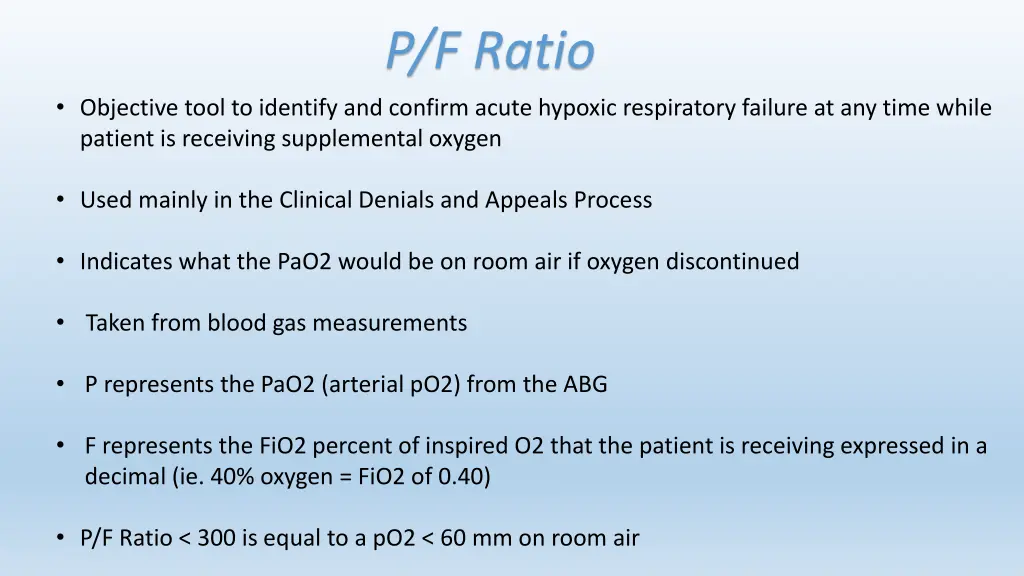p f ratio