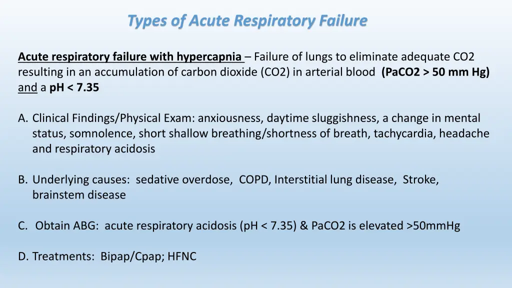 types of acute respiratory failure 1