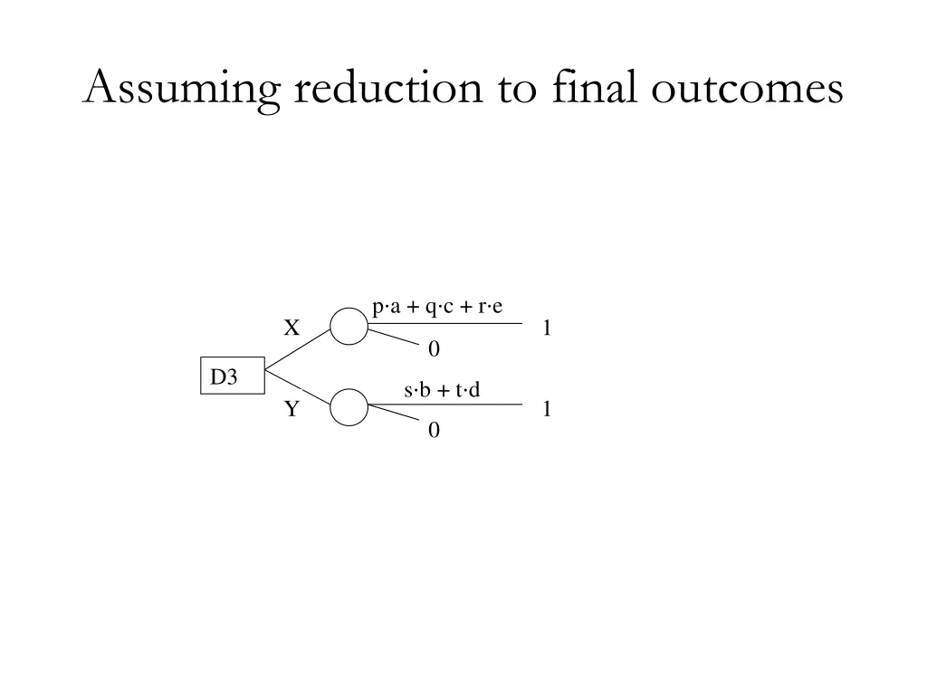 assuming reduction to final outcomes