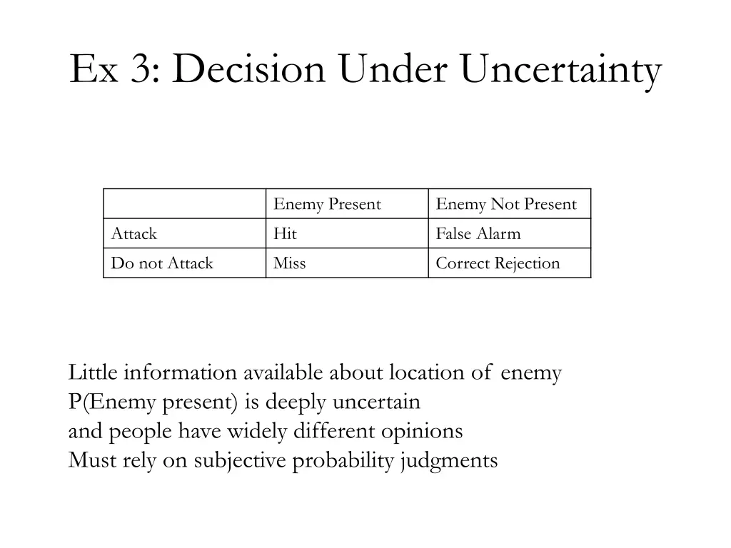 ex 3 decision under uncertainty