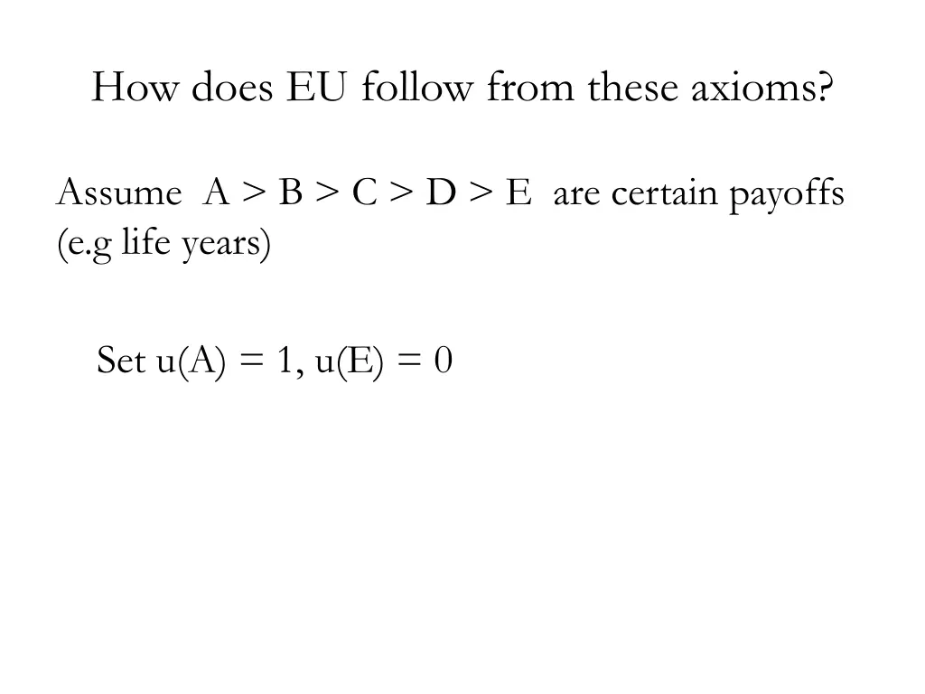 how does eu follow from these axioms