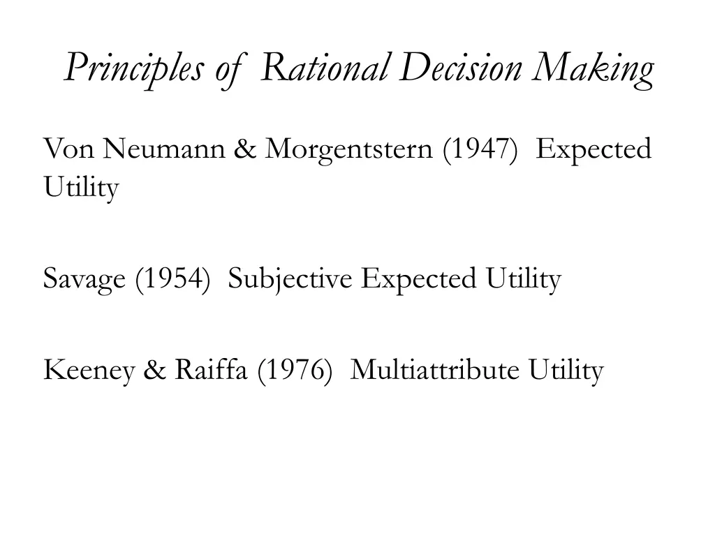 principles of rational decision making