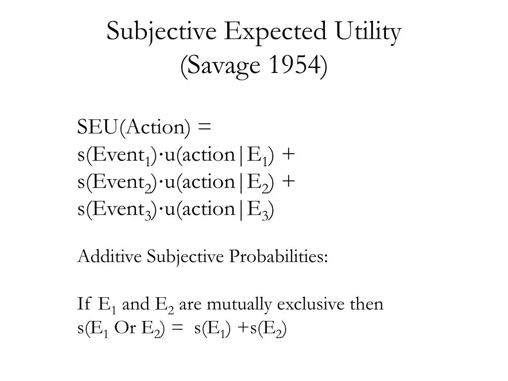 subjective expected utility savage 1954
