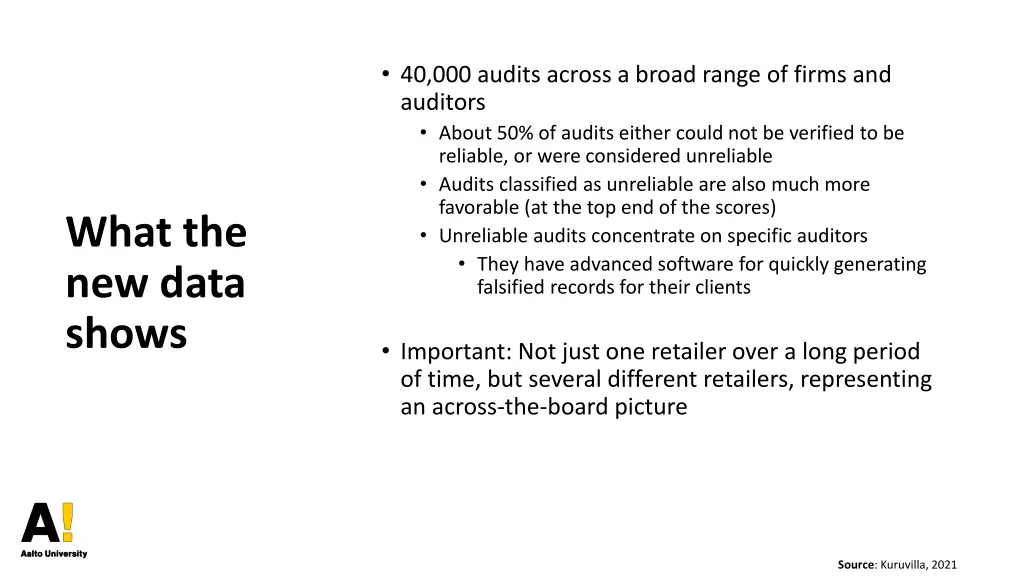 40 000 audits across a broad range of firms