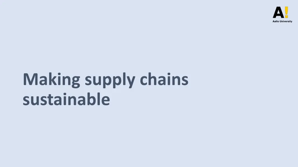 making supply chains sustainable