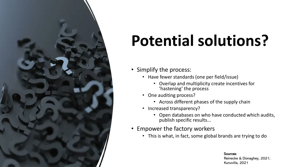potential solutions